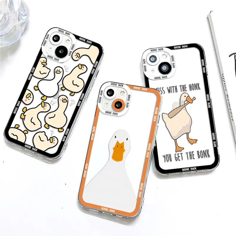 GOOSE DUCK Phone Case For iPhone 14 13 12 11 Pro Max Mini X XR XSMAX SE20 8 7 6 6S Plus Transparent TPU Lens Creative Cover
GOOSE DUCK Phone Case For iPhone 14 13 12 11 Pro Max Mini X XR XSMAX SE20 8 7 6 6S Plus Transparent TPU Lens Creative Cover