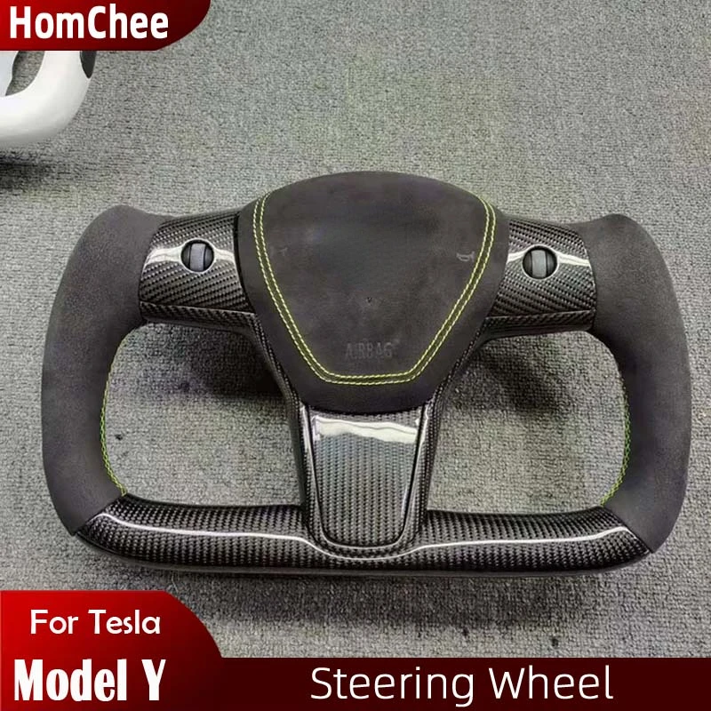 HomChee for New Tesla Model Y Yoke Steering Wheel Carbon Fiber Back White Heated Optional Leather Racing Wheel
HomChee for New Tesla Model Y Yoke Steering Wheel Carbon Fiber Back White Heated Optional Leather Racing Wheel
