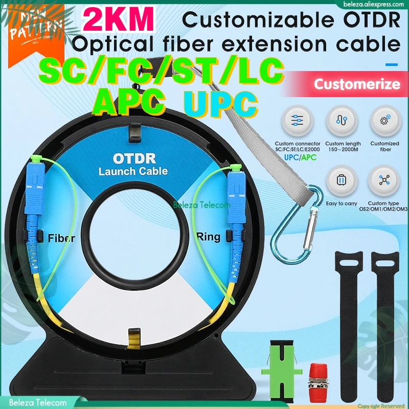 

Beleza 2000M SC/FC/ST/LC-UPC/APC OTDR Dead Zone Eliminator Fiber Rings Fiber Optic OTDR Launch Cable Box SC/UPC-SC/UPC testor