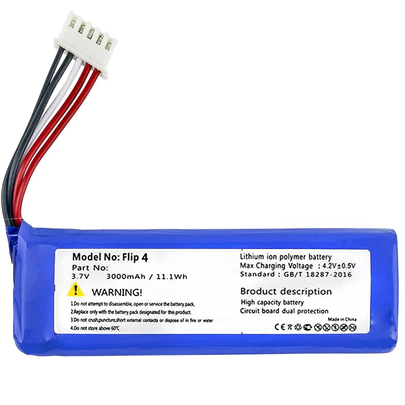 2022 New replacement GSP872693 01 3.7v 3000mah battery for JBL Flip 4 /Flip 4 Special Edition battery
2022 New replacement GSP872693 01 3.7v 3000mah battery for JBL Flip 4 /Flip 4 Special Edition battery