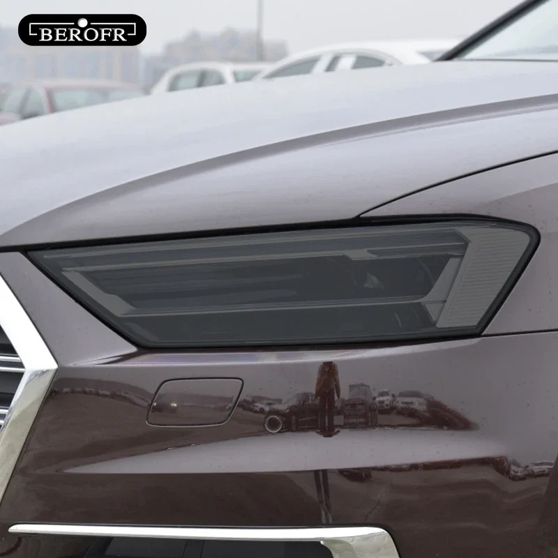 2 шт. для Audi A8 S8 D4 4H D5 4N 2014-On тонировка автомобильной фары Черная защитная пленка