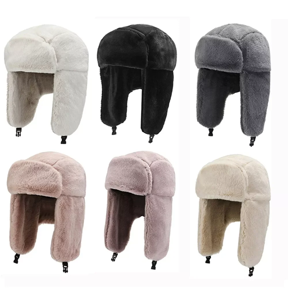 Fashion Thick Plush Bomber Hat Warm Winter Hat Trapper Hats Russian Ushanka Snow Caps Earflap Bonnet Men Women
Fashion Thick Plush Bomber Hat Warm Winter Hat Trapper Hats Russian Ushanka Snow Caps Earflap Bonnet Men Women