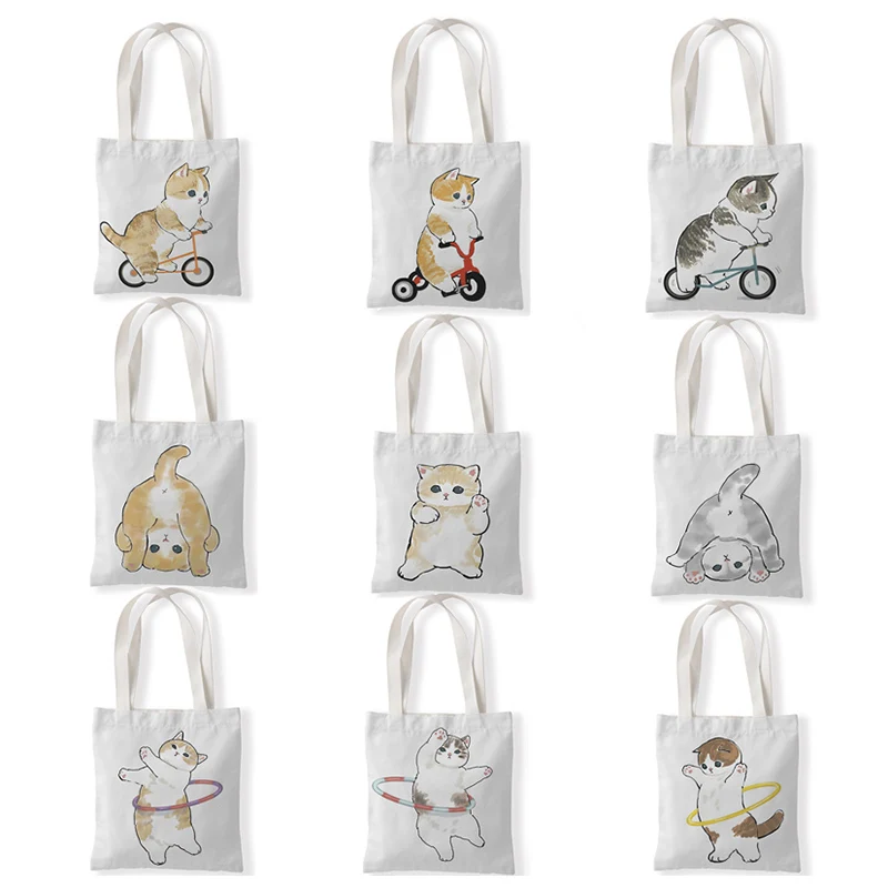 Women's Shopper Bag Canvas Tote Cute Cats Shoulder Bags Funny Cat Shopping Bag Cloth Handbags Eco Friendly
Women's Shopper Bag Canvas Tote Cute Cats Shoulder Bags Funny Cat Shopping Bag Cloth Handbags Eco Friendly