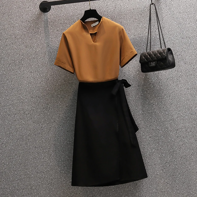 Big size Summer Women Office Two Piece Set Casual solid Shirts Blouses and Bow Midi Skirt Female Business Formal Skirt Suit Sets
Big size Summer Women Office Two Piece Set Casual solid Shirts Blouses and Bow Midi Skirt Female Business Formal Skirt Suit Sets