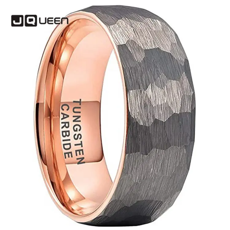 JQUEEN 8mm Tungsten Carbide Steel Ring Men's Hammer Pattern Black Rose Gold Color Ring Wedding Gift
JQUEEN 8mm Tungsten Carbide Steel Ring Men's Hammer Pattern Black Rose Gold Color Ring Wedding Gift