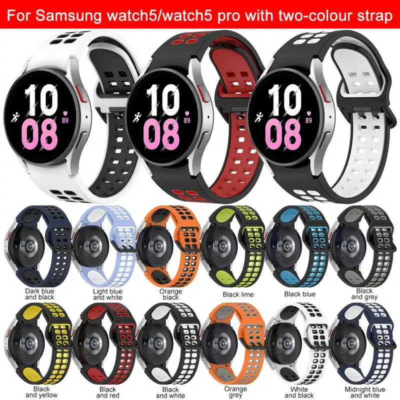 Silicone Strap Two-color Silicone Watchband Soft Sports Wrist Strap Strap For Samsung Galaxy Watch5/watch5 Band
Silicone Strap Two-color Silicone Watchband Soft Sports Wrist Strap Strap For Samsung Galaxy Watch5/watch5 Band