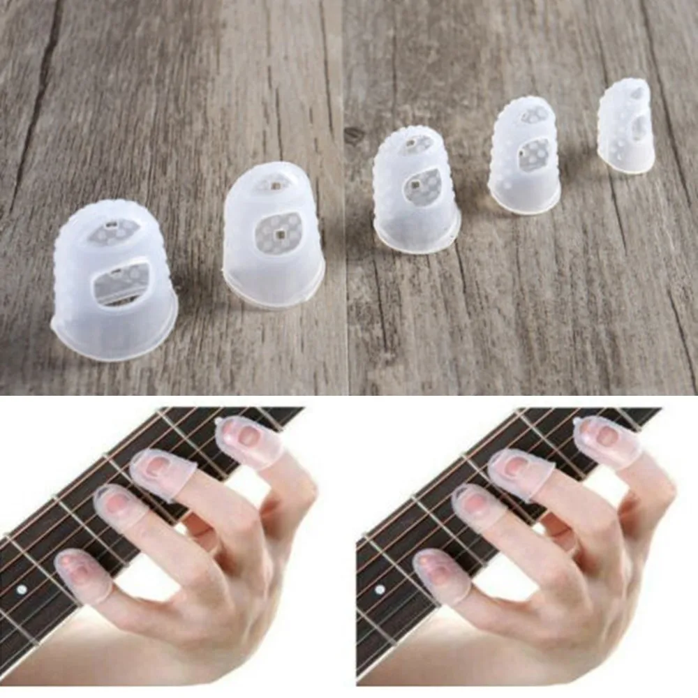 4Pcs Silicone Breathable Finger Thumb Guards Guitar Fingertip Protectors For Ukulele Banjo Mandolin Guitar XXS-L Practice Tool
4Pcs Silicone Breathable Finger Thumb Guards Guitar Fingertip Protectors For Ukulele Banjo Mandolin Guitar XXS-L Practice Tool