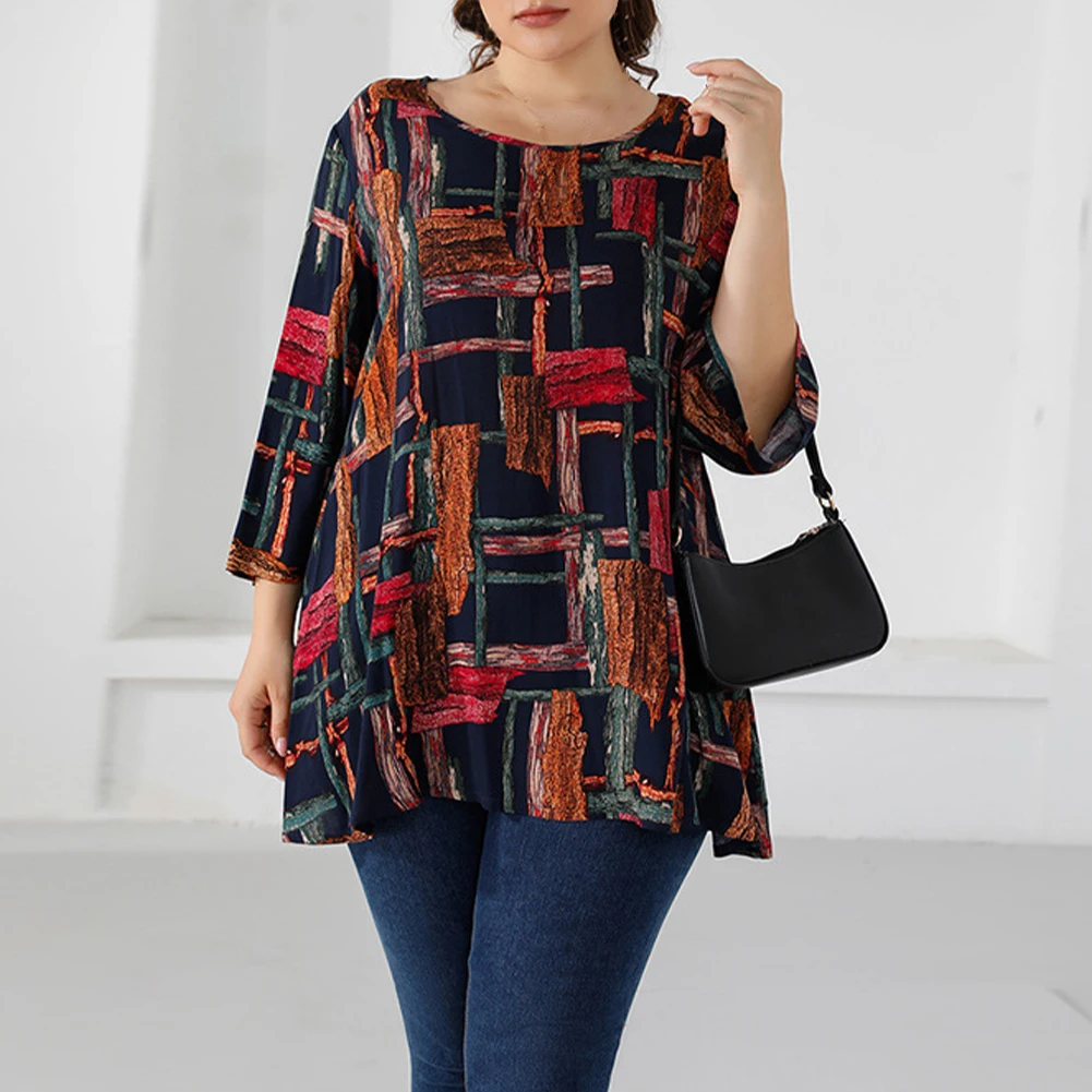 4XL 5XL Plus Size Long Blouse Women Autumn Three Quarter Sleeve Colorful Print Tops Casual Loose Oversized Tee Shirt A30
4XL 5XL Plus Size Long Blouse Women Autumn Three Quarter Sleeve Colorful Print Tops Casual Loose Oversized Tee Shirt A30