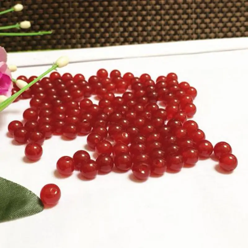 

8mm Natural Stone Red Jade Round Beads For Jewelry Making Diy Bracelet Necklace Islamic Tasbih Muslim Rosary Bead Accessories