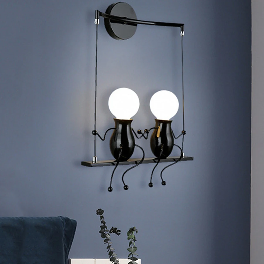 Creative Little People Swing Wall Lamp Cartoon Robot Wall Light For Children's Room Indoor Bedroom Bedside Aisle Sconces Decor
Creative Little People Swing Wall Lamp Cartoon Robot Wall Light For Children's Room Indoor Bedroom Bedside Aisle Sconces Decor