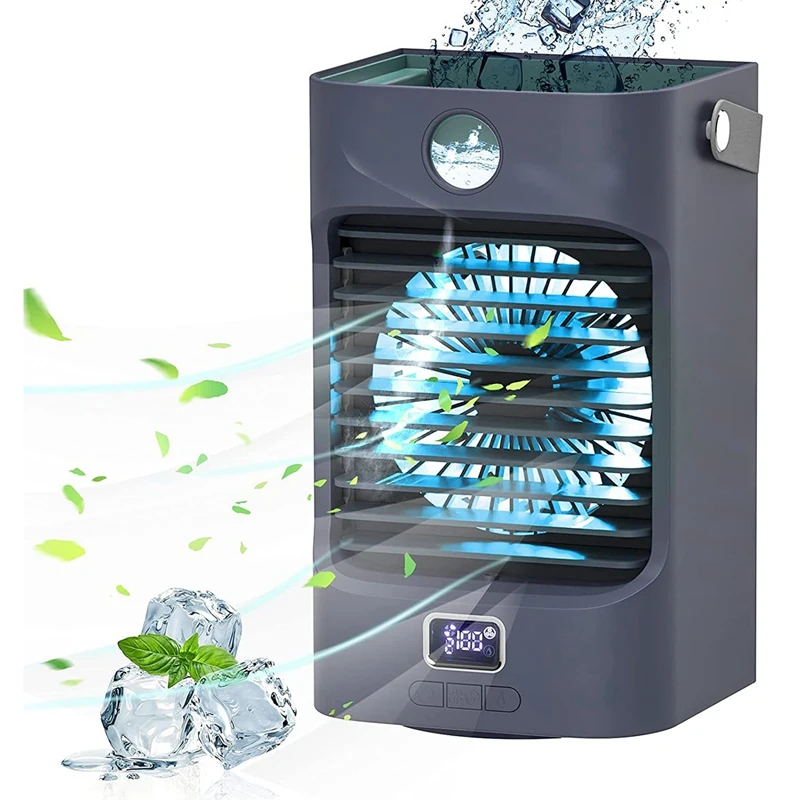 Air Cooler,120 ° Rotation Function, Portable Humidifier And Air Purifier And 3 Fan Speeds,LED Lights,Display Temperature
Air Cooler,120 ° Rotation Function, Portable Humidifier And Air Purifier And 3 Fan Speeds,LED Lights,Display Temperature