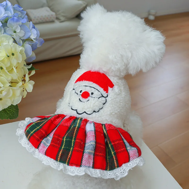 

New Year Dog Dress Outfits Warm Winter Pets Apparel Shih Tzu Poodle Doggy Garment Yorkies Fashion Christmas Dog Clothes 2023
