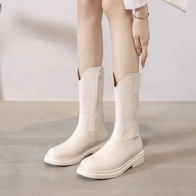 Women Knee High Boots Soft Leather Platform Winter Motorcycle Shoes Woman High Heels Zipper Long Boots Ins Hot Chunky Shoes
Women Knee High Boots Soft Leather Platform Winter Motorcycle Shoes Woman High Heels Zipper Long Boots Ins Hot Chunky Shoes