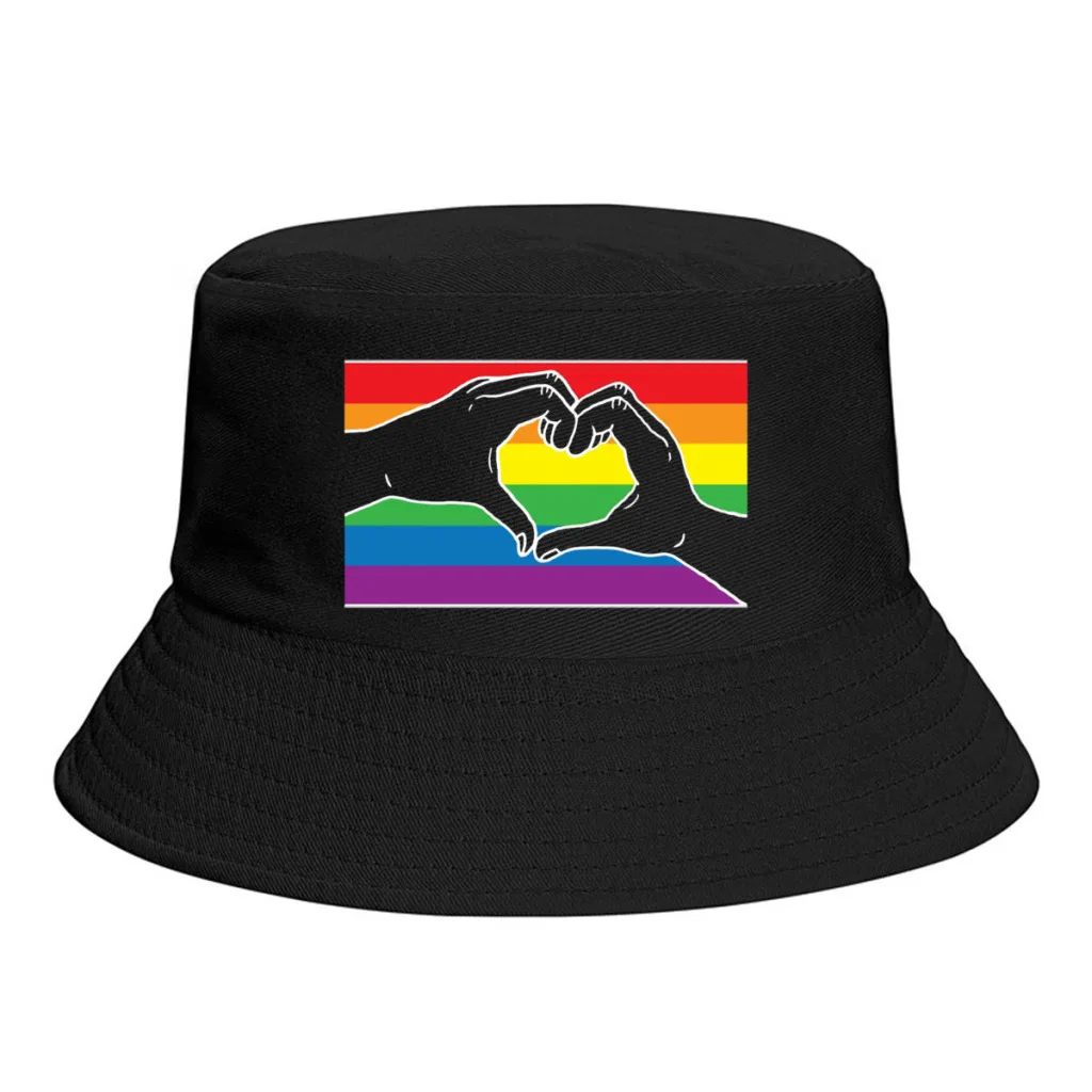 Summer Rainbow Heart Hands Bucket Hat for Women Men Gray LGBT Pride Love Allyship Beach Foldable Bob Fisherman Hat Sun Cap
Summer Rainbow Heart Hands Bucket Hat for Women Men Gray LGBT Pride Love Allyship Beach Foldable Bob Fisherman Hat Sun Cap
