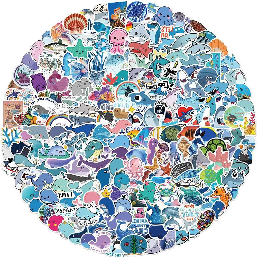 200 Pcs Cartoon Marine Life Stickers Funny Fish Shark Graffiti Vinyl Sticker for Guitar Refrigerator Kids Gift Waterproof Decal
200 Pcs Cartoon Marine Life Stickers Funny Fish Shark Graffiti Vinyl Sticker for Guitar Refrigerator Kids Gift Waterproof Decal