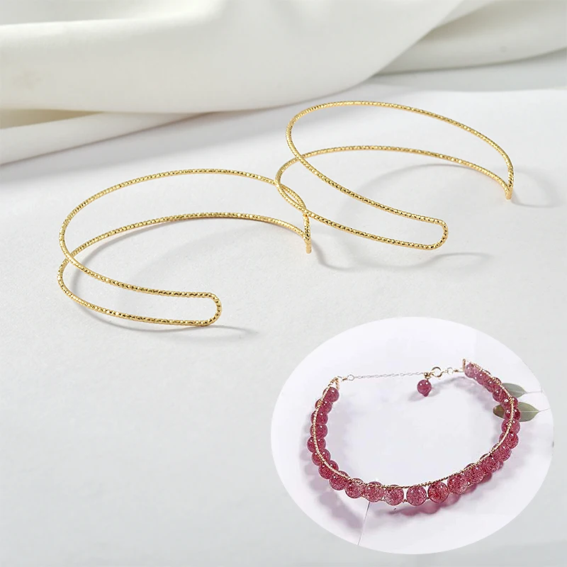 Copper Plated 18K Gold Double-Layer Flower Bracelet DIY Hand Winding Natural Stone Pearl Bracelet Basic Accessories 2pcs
Copper Plated 18K Gold Double-Layer Flower Bracelet DIY Hand Winding Natural Stone Pearl Bracelet Basic Accessories 2pcs
