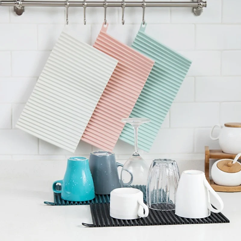 Silicone Drain Mat Foldable Drying Placemat Non-slip Drying Flume Drain Mat Multifunction Washboard Heat Resistant Pad Drain Mat
Silicone Drain Mat Foldable Drying Placemat Non-slip Drying Flume Drain Mat Multifunction Washboard Heat Resistant Pad Drain Mat