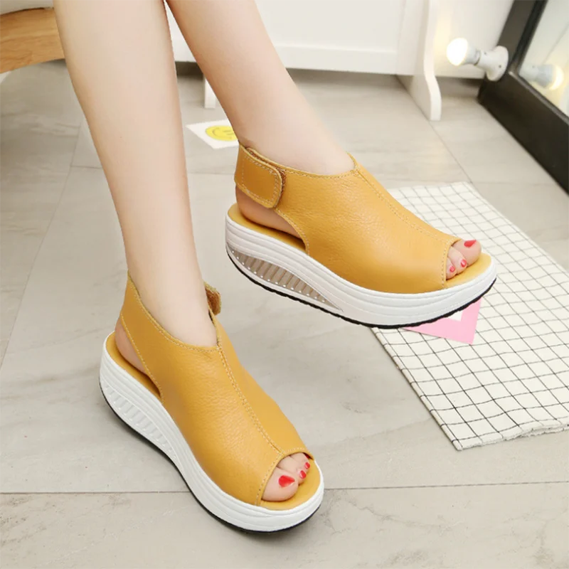 Summer Women Sandals Platform Wedges Sandals Leather Swing Peep Toe Casual Shoes Women Walk Shoes Flats Drop Shipping
Summer Women Sandals Platform Wedges Sandals Leather Swing Peep Toe Casual Shoes Women Walk Shoes Flats Drop Shipping