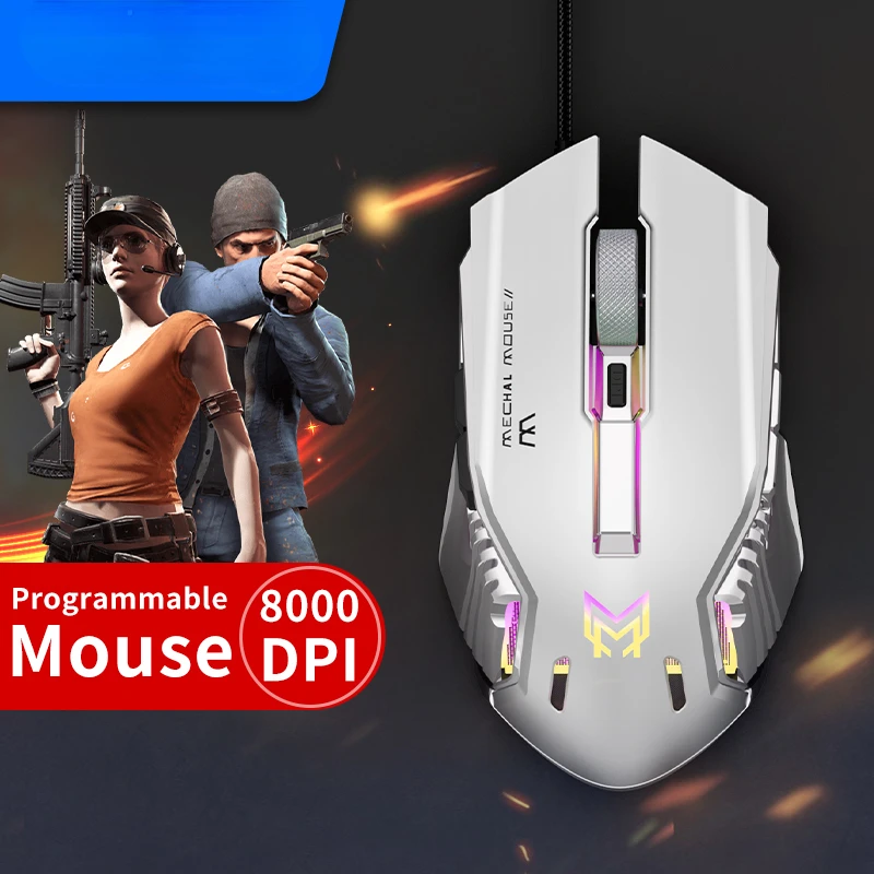 Gaming Mouse Gamer Programmable Competition Mice USB Wired 6 Grades 8000 DPI 6 Buttons Online Games Competitive Mousee
Gaming Mouse Gamer Programmable Competition Mice USB Wired 6 Grades 8000 DPI 6 Buttons Online Games Competitive Mousee