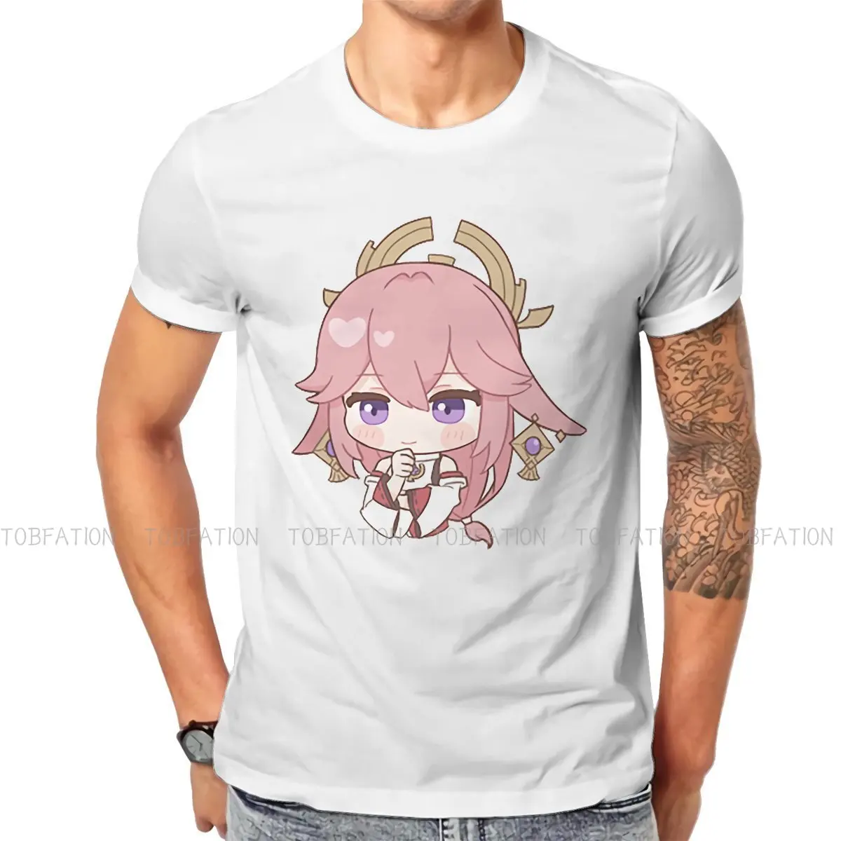 Футболка для мужчин Genshin Impact Game, базовая Толстовка Yae Miko Chibi для отдыха, новинка, модная пушистая футболка
Футболка для мужчин Genshin Impact Game, базовая Толстовка Yae Miko Chibi для отдыха, новинка, модная пушистая футболка
