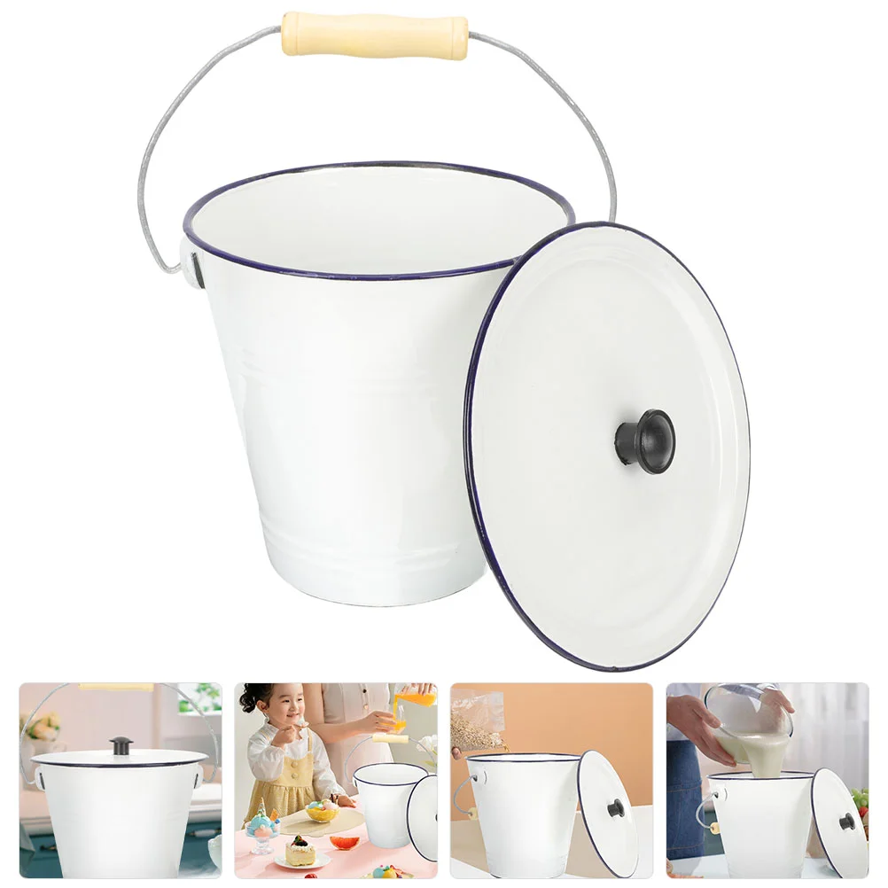 Enamel Bucket Lid Flower Vase Metal Can Flour Dispenser Ice Container Vintage Storage Buckets Parties White Rustic Pots
Enamel Bucket Lid Flower Vase Metal Can Flour Dispenser Ice Container Vintage Storage Buckets Parties White Rustic Pots