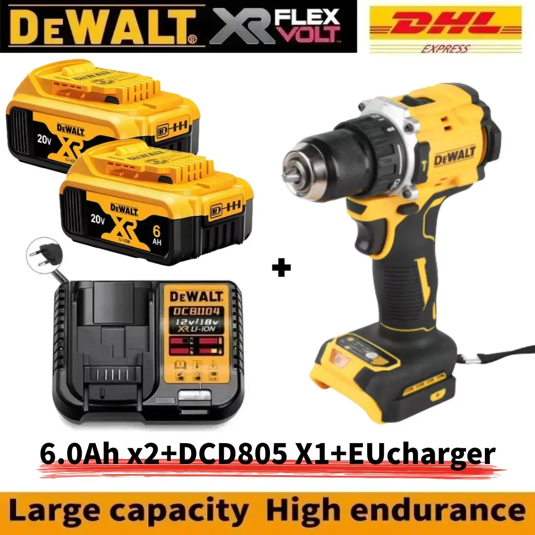 DEWALT DCD805 аккумуляторная ударная дрель 20 В
DEWALT DCD805 аккумуляторная ударная дрель 20 В