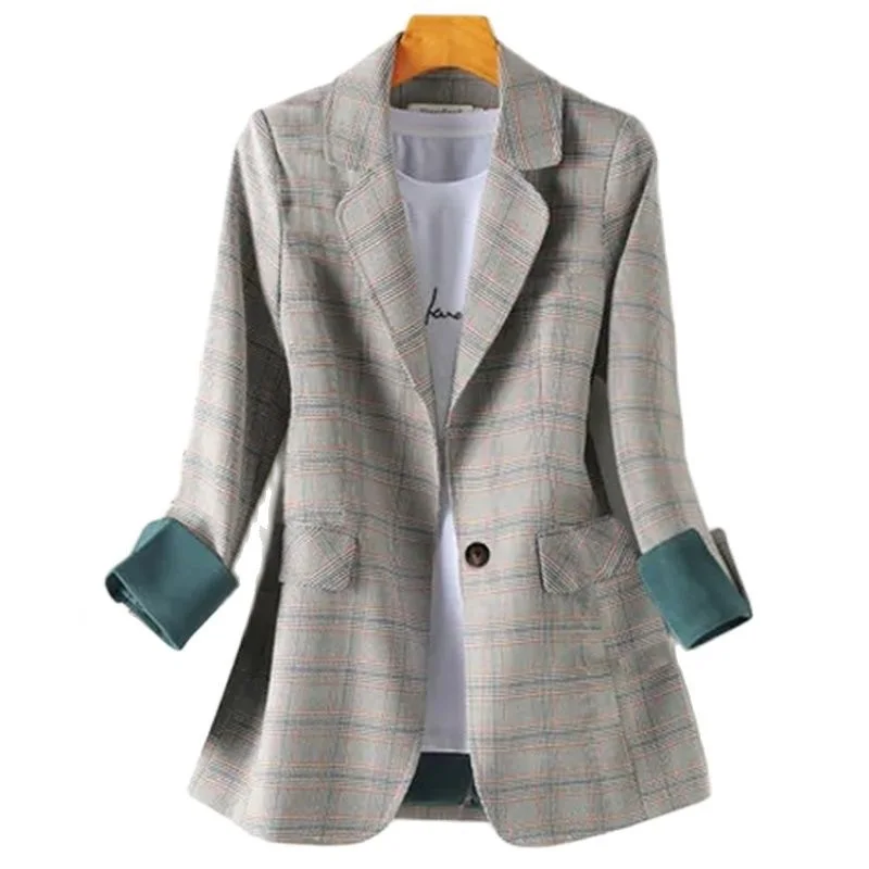 Net Red plaid Suit Jacket Female 2022 Early Autumn New Korean Version Loose Fashion Temperament Spring Autumn Casual Small Suit
Net Red plaid Suit Jacket Female 2022 Early Autumn New Korean Version Loose Fashion Temperament Spring Autumn Casual Small Suit