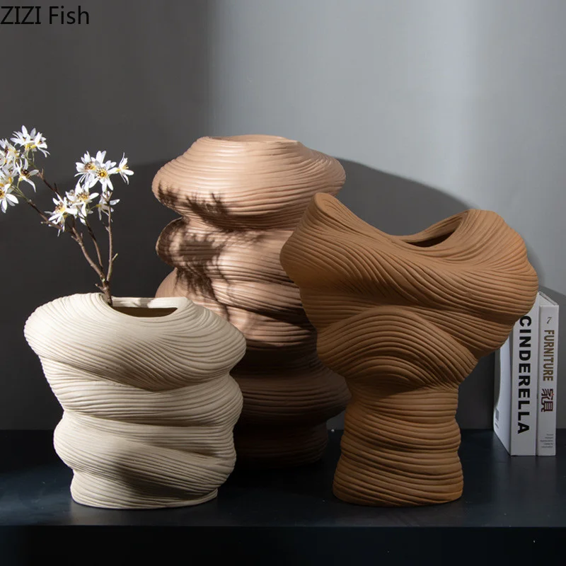 

Artistic Ceramic Vase Flower Arrangement Dried Flower Vase Ornaments Crafts Home Decoration Hydroponic Vases Tabletop Vases