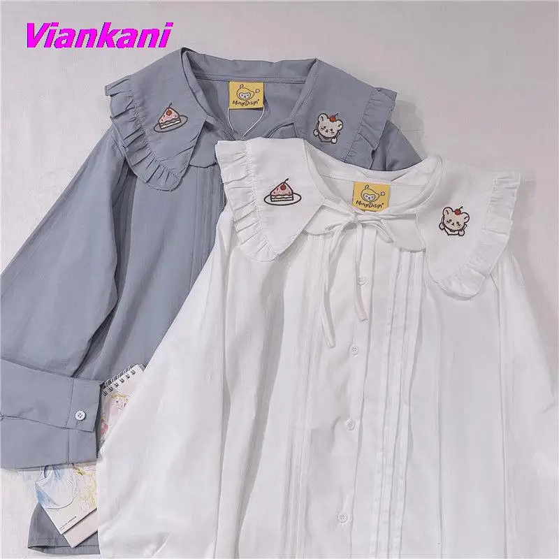 Women Shirt Harajuku Kawaii Lolita Blouse Female Japanese Ruffle Funny Bear Tops Cute Oversize Preppy Style Shirts Soft Girls
Women Shirt Harajuku Kawaii Lolita Blouse Female Japanese Ruffle Funny Bear Tops Cute Oversize Preppy Style Shirts Soft Girls