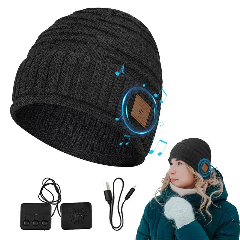 

Beanie Headphones Washable Winter Warm Blue Tooth Beanies Handsfree Outdoor Sports Music Earphones Hat For Woman Men Teenagers