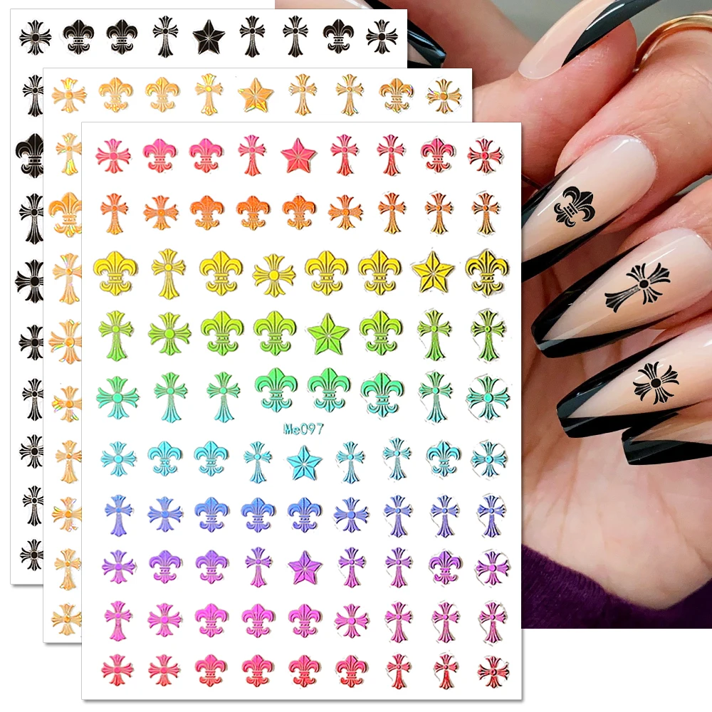 Colorful Laser Gold Silver Cross Nail Art Stickers 3D Holographic Cross Star Nail Decals Nail Design Nail Art Decoration
Colorful Laser Gold Silver Cross Nail Art Stickers 3D Holographic Cross Star Nail Decals Nail Design Nail Art Decoration