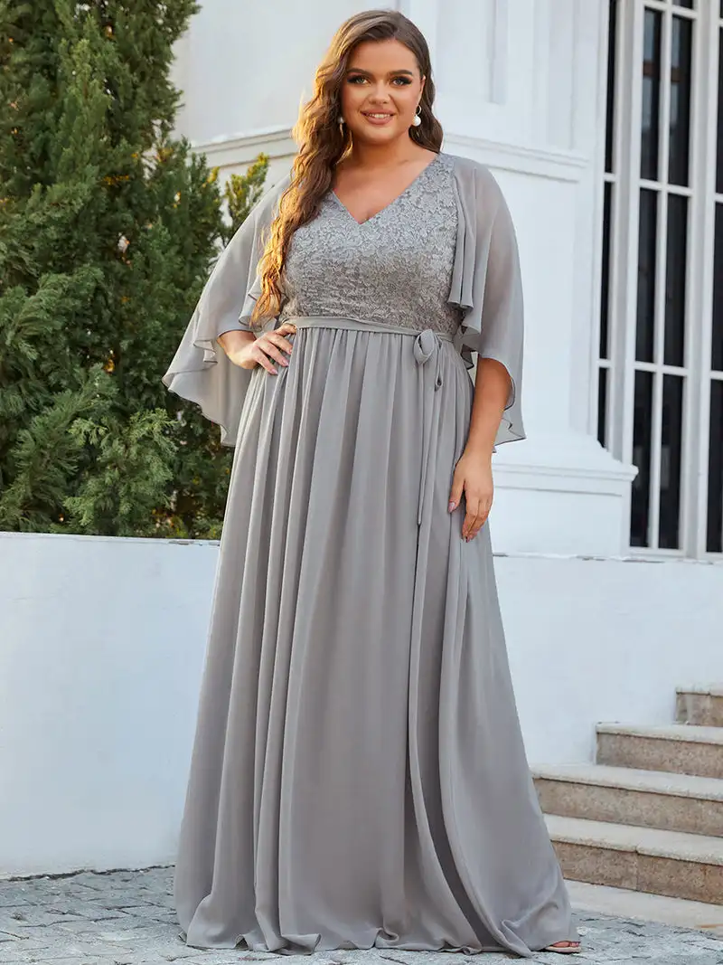 Plus Size 9XL Women's Dresse Long V Neck Short Sleeve Ruffles Sleeve Gown 2023 Ever Pretty of Chiffon Bridesmaid Women Dress
Plus Size 9XL Women's Dresse Long V Neck Short Sleeve Ruffles Sleeve Gown 2023 Ever Pretty of Chiffon Bridesmaid Women Dress