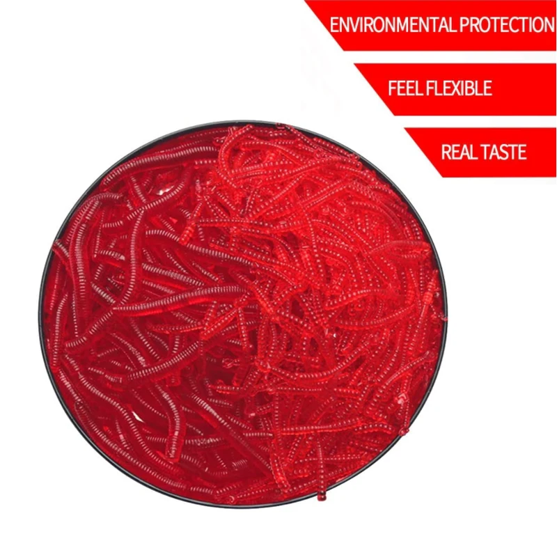 New 50/100pcs Lifelike Fishy Smell Red Worms Soft Bait Simulation Earthworm Carp Bass Fishing Lures Artificial Silicone
New 50/100pcs Lifelike Fishy Smell Red Worms Soft Bait Simulation Earthworm Carp Bass Fishing Lures Artificial Silicone