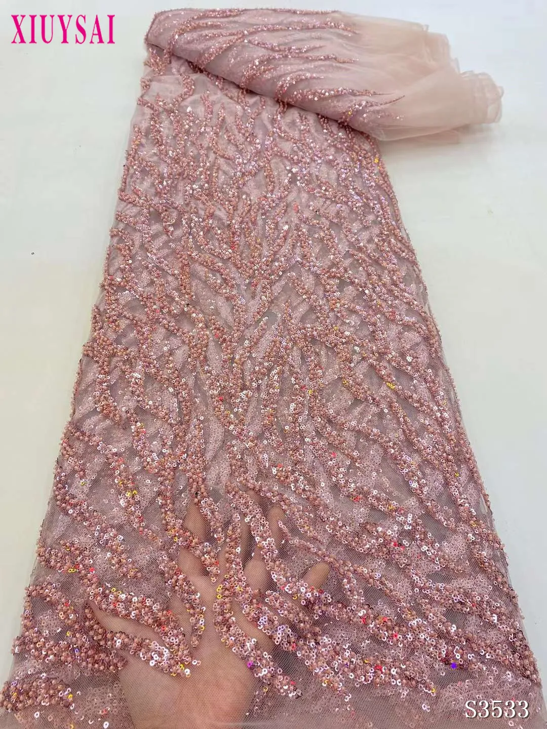 Luxury Sequin African Lace Fabric 2022 High Quality Beads Nigerian Wedding Bridal Embroidery French Tulle Lace Fabric
Luxury Sequin African Lace Fabric 2022 High Quality Beads Nigerian Wedding Bridal Embroidery French Tulle Lace Fabric