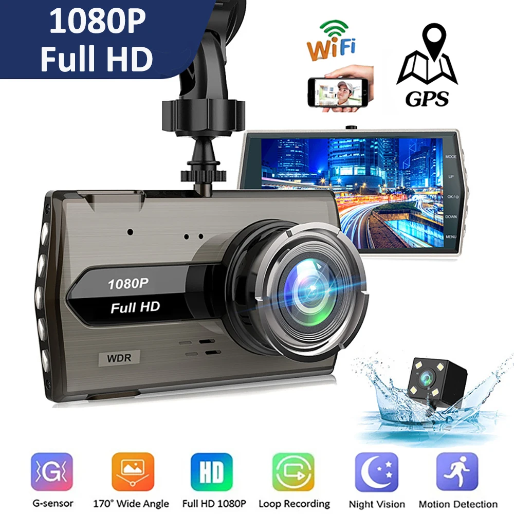 Видеорегистратор автомобильный, 4,0 дюйма, Full HD 1080P, WiFi, GPS-трекер
Видеорегистратор автомобильный, 4,0 дюйма, Full HD 1080P, WiFi, GPS-трекер