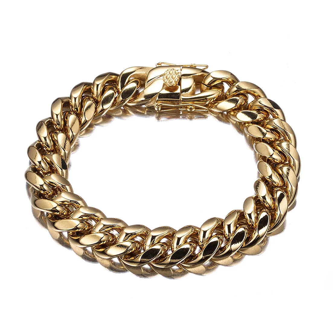 Golden Hip Hop Rock Cuban Chain Bracelet for Men Women Bangle Polished 316L Stainless Steel Fashion Jewelry Customized Wholesale
Golden Hip Hop Rock Cuban Chain Bracelet for Men Women Bangle Polished 316L Stainless Steel Fashion Jewelry Customized Wholesale
