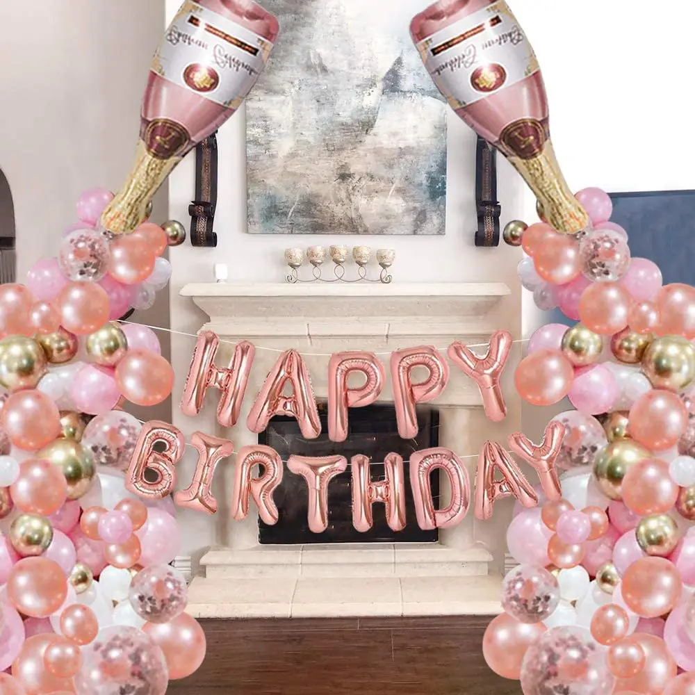 Rose Gold Bottle Balloon Garland Arch Kit Rose Gold Happy Birthday Balloons for Birthday Party Decorations for 18th Women Girls
Rose Gold Bottle Balloon Garland Arch Kit Rose Gold Happy Birthday Balloons for Birthday Party Decorations for 18th Women Girls