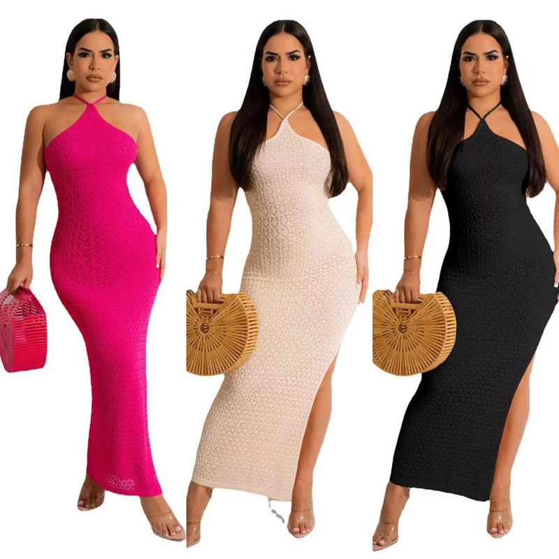 Pareo Beach Dress For Women Pareos Clothes Cover Up Sleeveless Split Knitted Hollow Out Neck Strap Sexy Backless Qipao Solid
Pareo Beach Dress For Women Pareos Clothes Cover Up Sleeveless Split Knitted Hollow Out Neck Strap Sexy Backless Qipao Solid