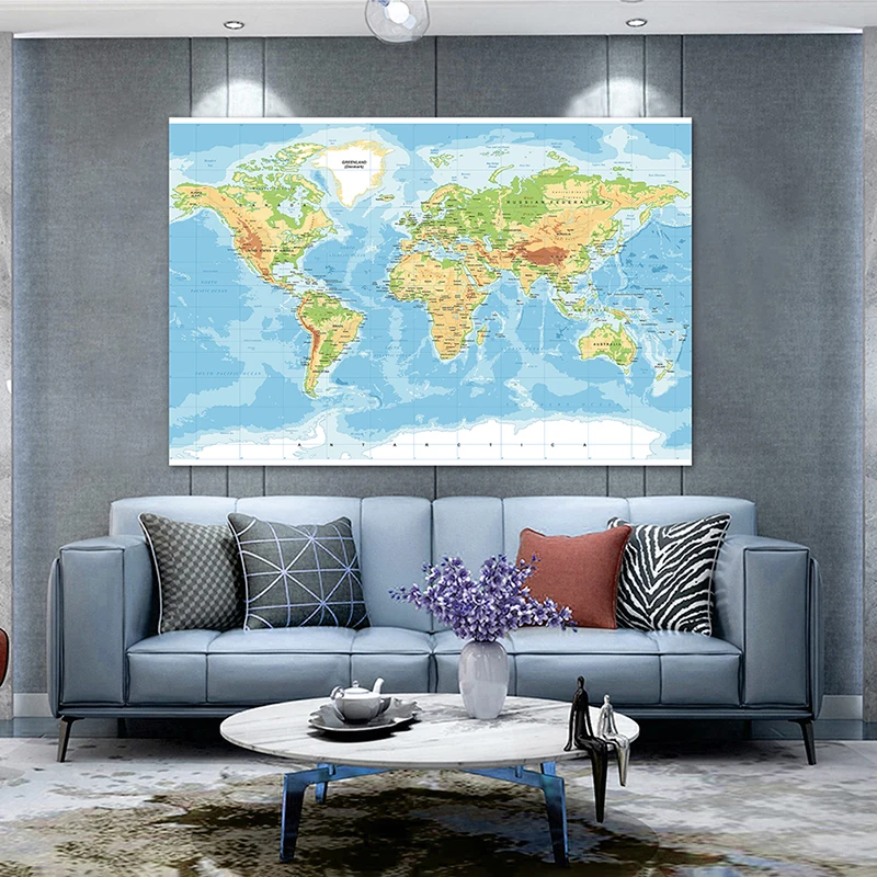 100*70cm The World Map Wall Decorative Poster and Prints Non-woven Canvas Painting School Office Supplies Home Decoration
100*70cm The World Map Wall Decorative Poster and Prints Non-woven Canvas Painting School Office Supplies Home Decoration