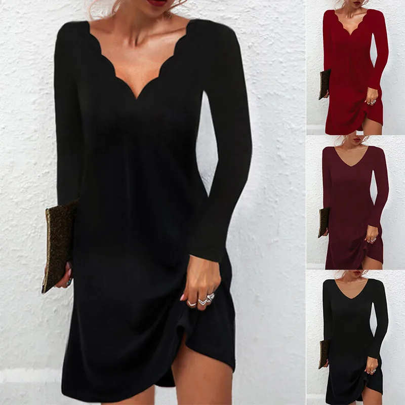FAKUNTN 2022 Early Spring V Neck Solid Color Dress Women Clothing Fashion Sexy Casual Long Sleeve Vestidos Pullover Party Dress
FAKUNTN 2022 Early Spring V Neck Solid Color Dress Women Clothing Fashion Sexy Casual Long Sleeve Vestidos Pullover Party Dress