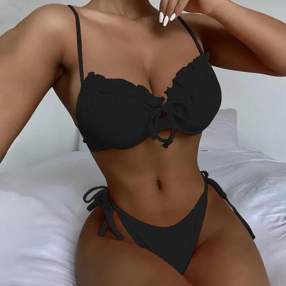 Spaghetti Strap Ruffle Push Up Women Bandeau Swimsuit Female Swimwear Bra Cup Bikini S etHigh Cut Bathing Suit купальник женский
Spaghetti Strap Ruffle Push Up Women Bandeau Swimsuit Female Swimwear Bra Cup Bikini S etHigh Cut Bathing Suit купальник женский