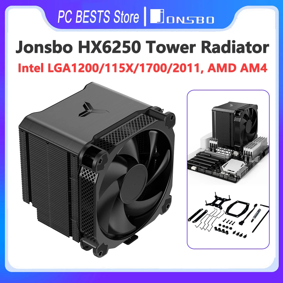 Jonsbo HX6250 Tower CPU Cooler 14CM Fan 6 Heat pipe air-cooled radiator For intel LGA 1700 115x 1200 2011 2066 AMD AM4
Jonsbo HX6250 Tower CPU Cooler 14CM Fan 6 Heat pipe air-cooled radiator For intel LGA 1700 115x 1200 2011 2066 AMD AM4