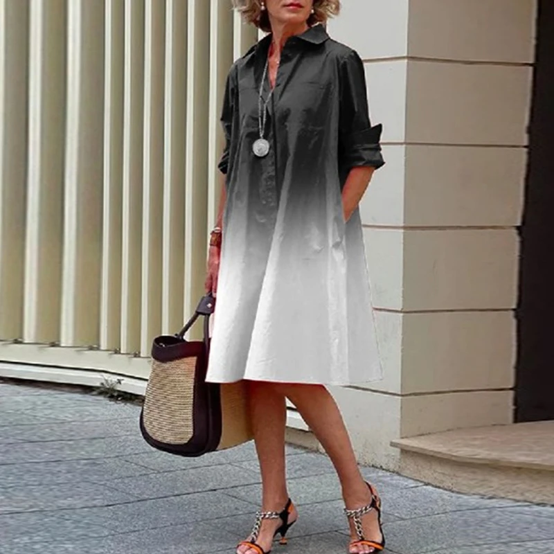 Шикарное винтажное модное женское платье-трапеция 2023, весенне-летнее свободное платье с градиентными карманами, Повседневное платье-рубаш...
Шикарное винтажное модное женское платье-трапеция 2023, весенне-летнее свободное платье с градиентными карманами, Повседневное платье-рубаш...