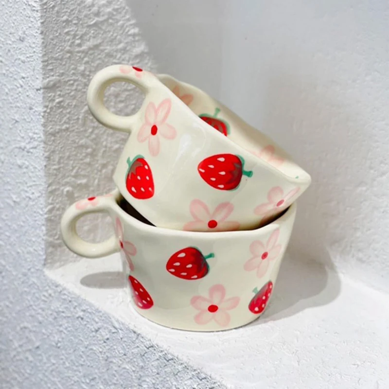 Ins Hand Painted Strawberry Mug Hand-pinch Ceramic Sakura Cup Cute Little Flower Espresso Coffee Milk Cups Gift For Kids Girls
Ins Hand Painted Strawberry Mug Hand-pinch Ceramic Sakura Cup Cute Little Flower Espresso Coffee Milk Cups Gift For Kids Girls