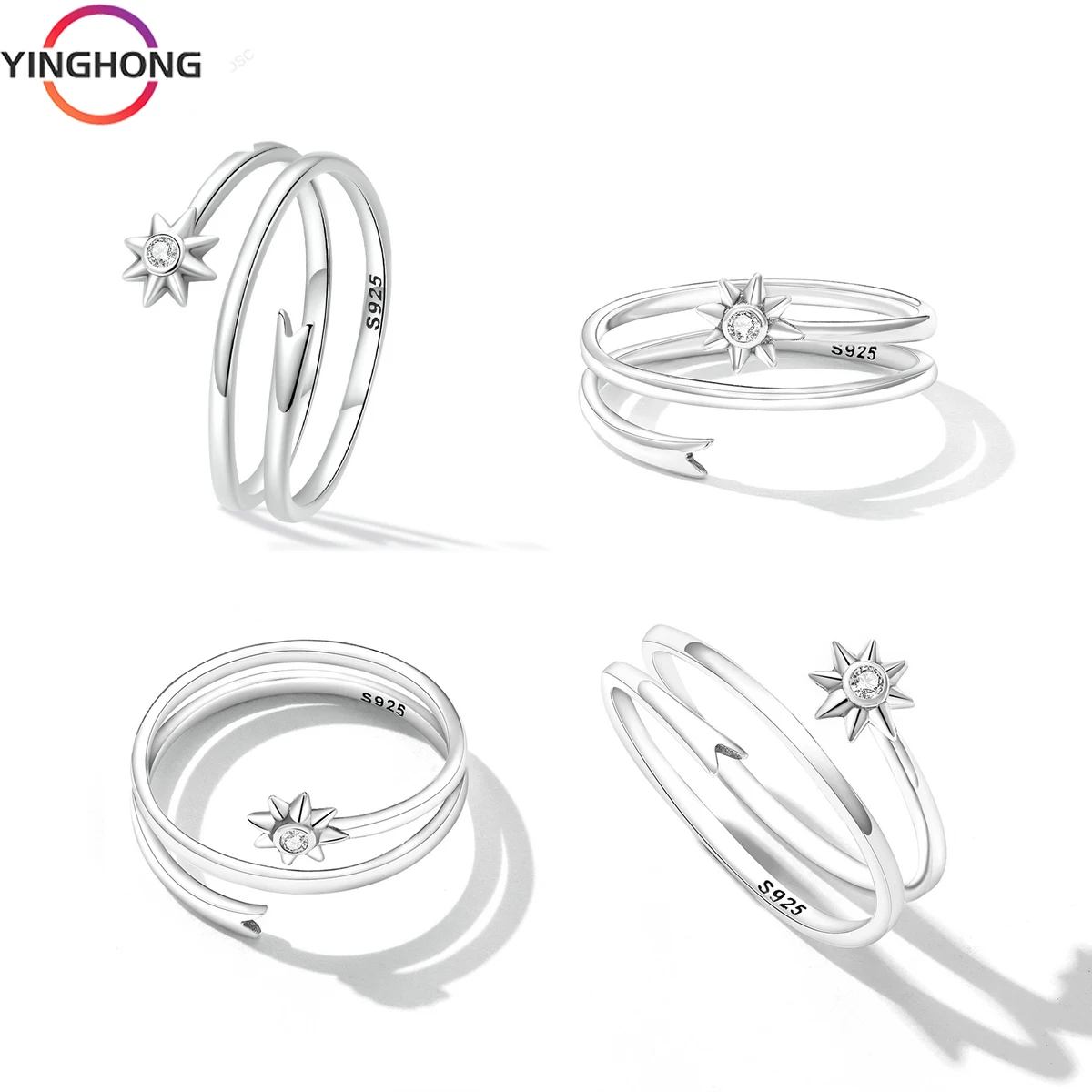 

2023 Spring New S925 Sterling Silver Wishing Meteor Lady Ring Fashion Temperament Charm Luxury DIY Exquisite Jewelry Gift