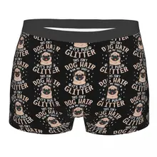 Cute Pug Dog Hair It Pug Glitter Men Underwear Boxer Shorts Panties Novelty Soft Underpants for Homme S-XXL