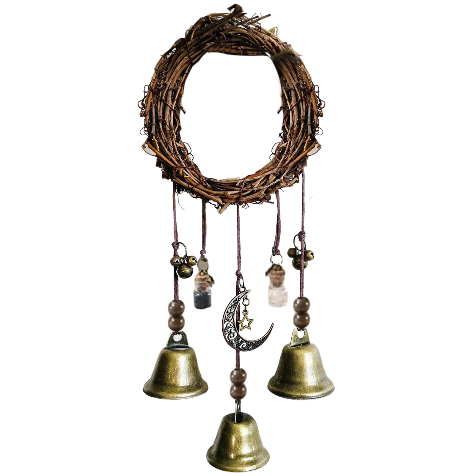 Witch Bells Protection Door Hangers Witch Wind Chimes Wreath Handmade Hanging Witch Bells Wiccan Magic Wind Chimes for Home Door
Witch Bells Protection Door Hangers Witch Wind Chimes Wreath Handmade Hanging Witch Bells Wiccan Magic Wind Chimes for Home Door