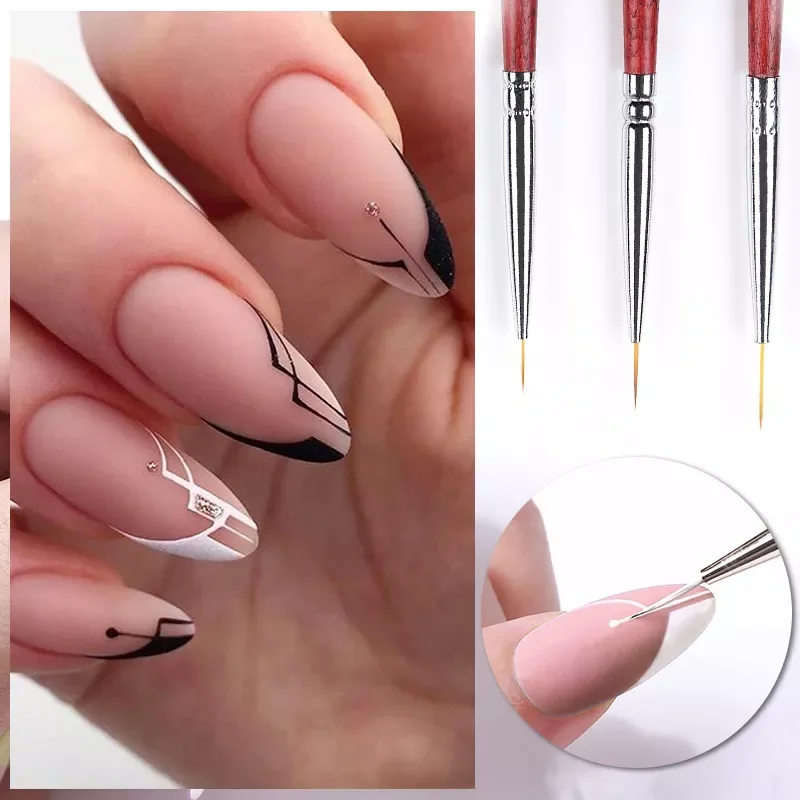 French Stripe Brushes for Manicure Liner Brush 3D Tips Ultra-thin Line Drawing Pen UV Gel Painting Brushes Nail Art Tool
French Stripe Brushes for Manicure Liner Brush 3D Tips Ultra-thin Line Drawing Pen UV Gel Painting Brushes Nail Art Tool