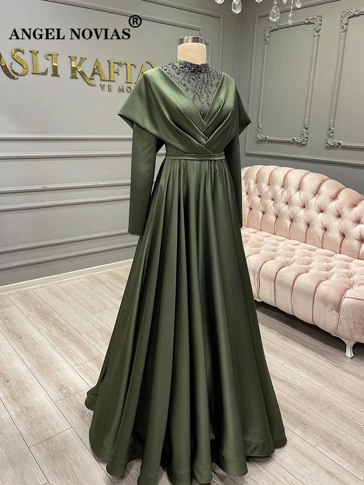 Long Sleeves Green Turkey Evening Dresses 2022 with Beading High Neck Arabic Formal Evening Gowns Vestidos De Noche
Long Sleeves Green Turkey Evening Dresses 2022 with Beading High Neck Arabic Formal Evening Gowns Vestidos De Noche