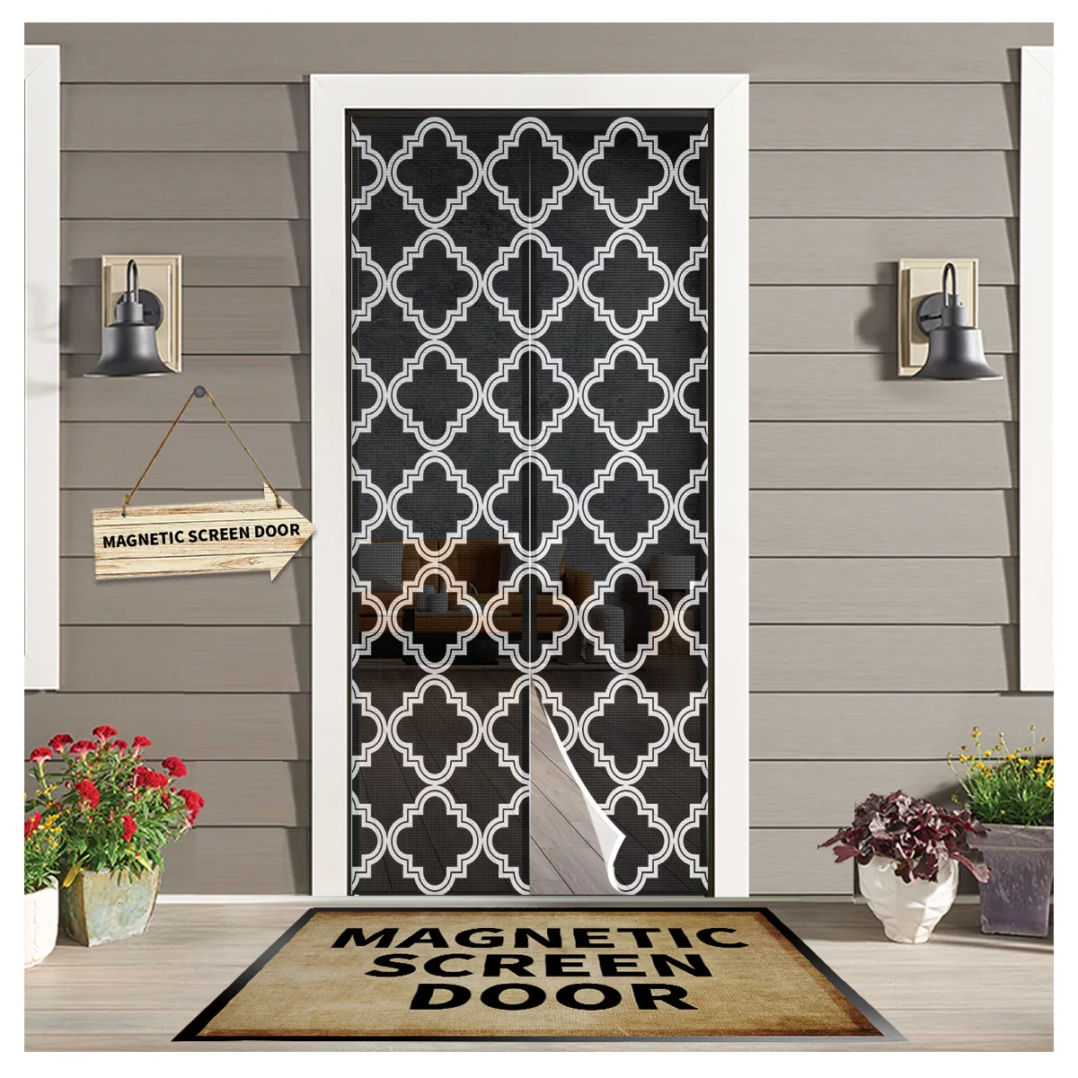 Black Moroccan Pattern Summer Magnetic Mesh Mosquito Screen Door Curtain Anti-Mosquito Net Fly Insect Screen
Black Moroccan Pattern Summer Magnetic Mesh Mosquito Screen Door Curtain Anti-Mosquito Net Fly Insect Screen